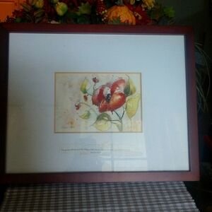 One framed water color with verse